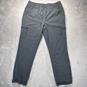 Eddie Bauer Jogger Pants Womens Size 14 Gray Fleece Lined Utility Pockets Gym